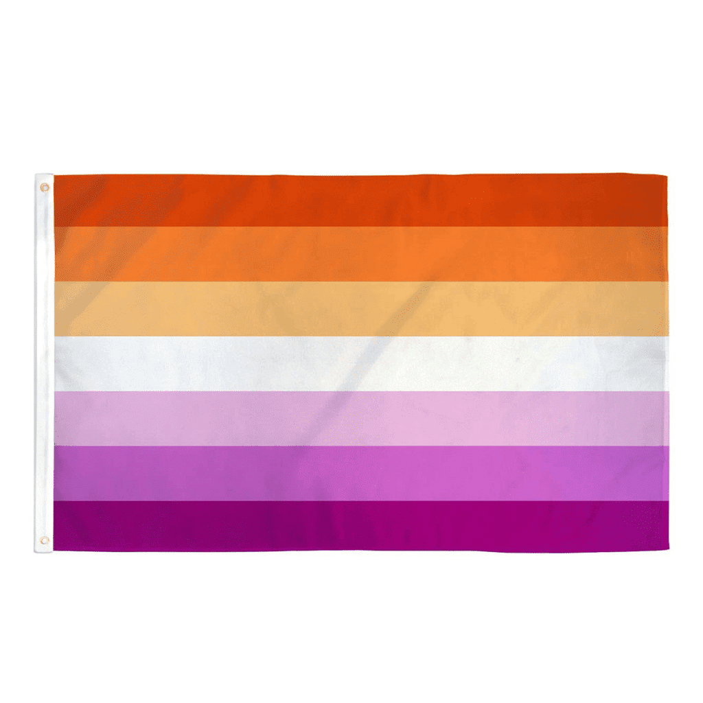 Fotografía del producto: Bandera Lesbiana de siete franjas en tonos de rosa y naranja