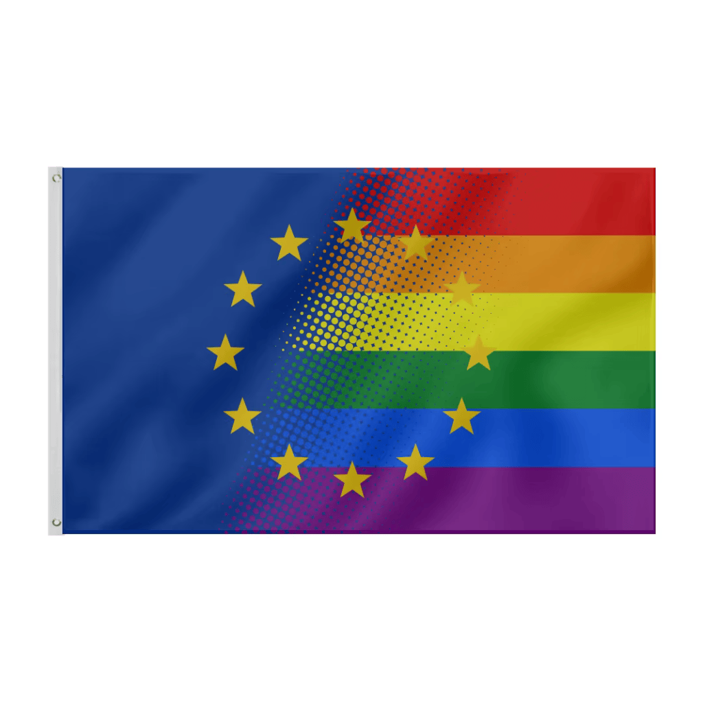 Comprar Bandera Europea Arcoíris LGTBI 150x90cm con anillas para exterior
